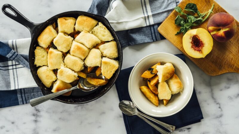 Peach Basil Cobbler Hero