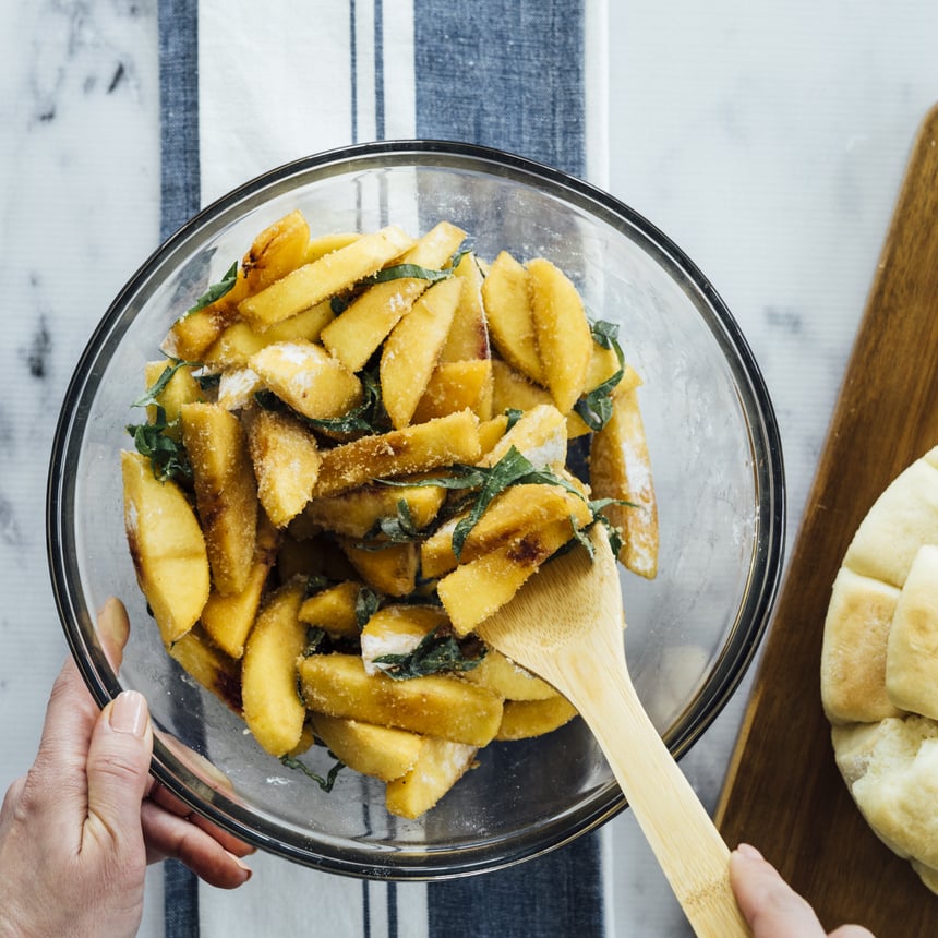 Peach Basil Cobbler Step 1