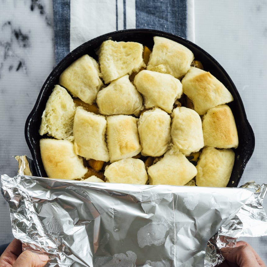 Peach Basil Cobbler Step 4