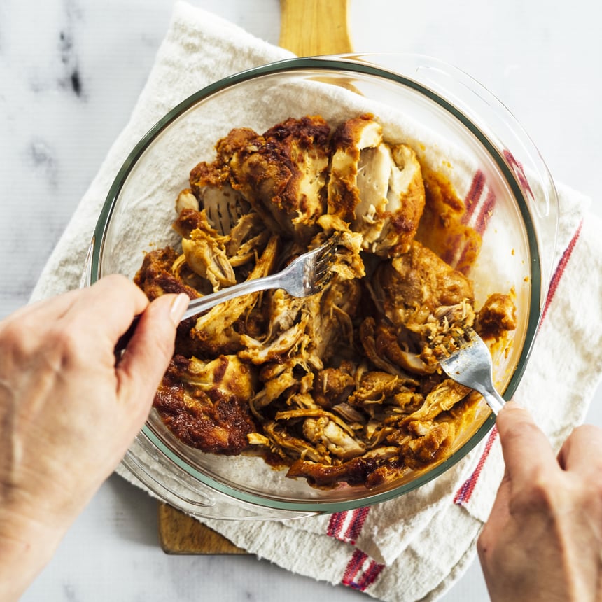 Rhubarb BBQ Pulled Chicken Sliders Step 4