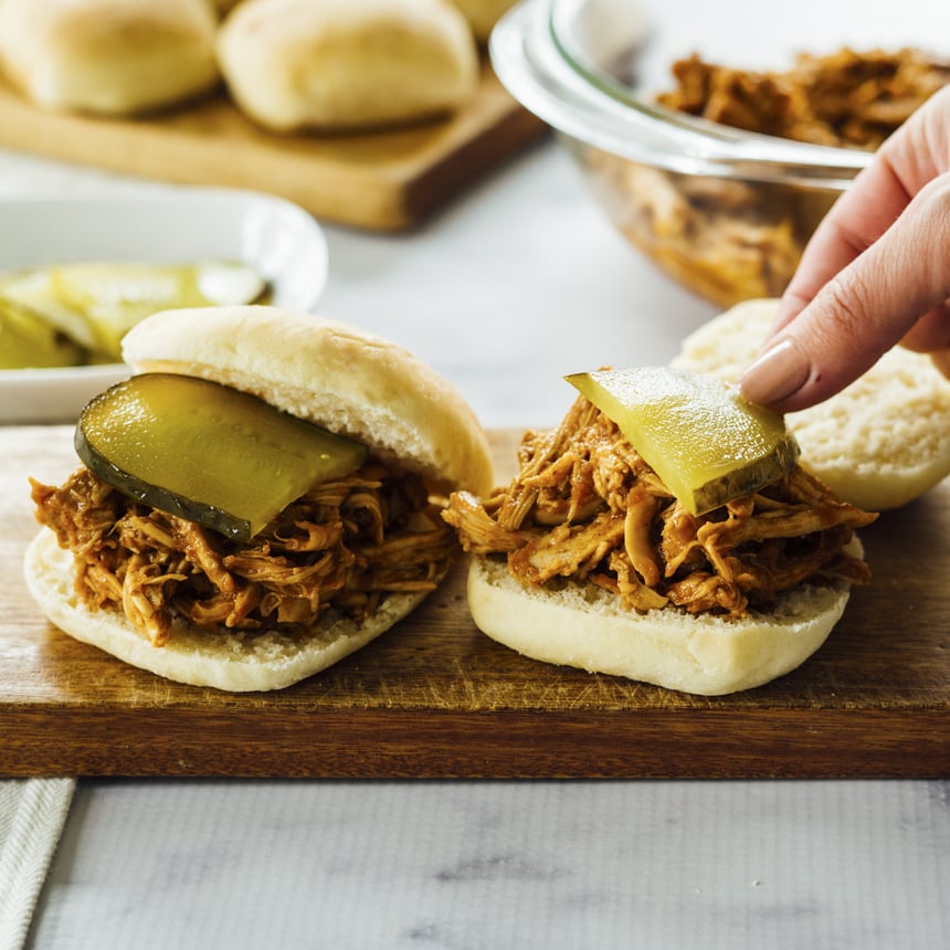 Rhubarb BBQ Pulled Chicken Sliders Step 5