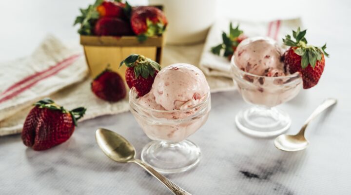Strawberry Poppyseed Ice Cream Hero