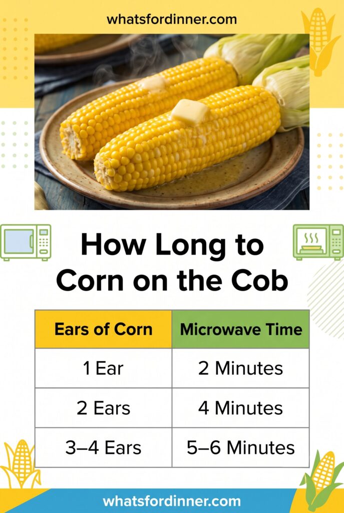 how long to microwave corn on the cob How long to microwave corn on the cob cook time chart